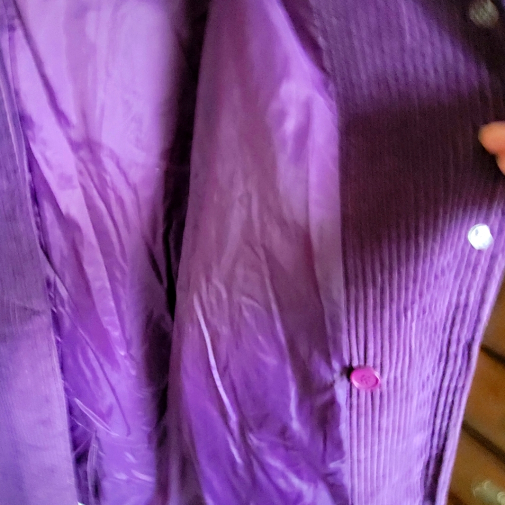 Midi length purple cord coat wore once